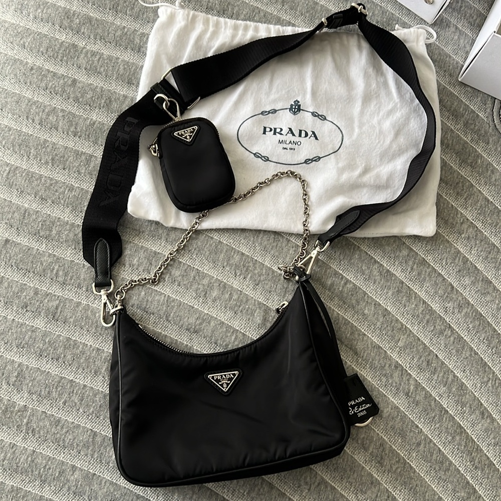 100% Authentic Prada Re-Edition 2005 Black Nylon